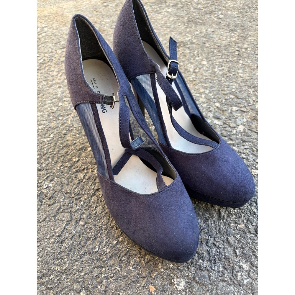 New call it springs navy blue heels size 10